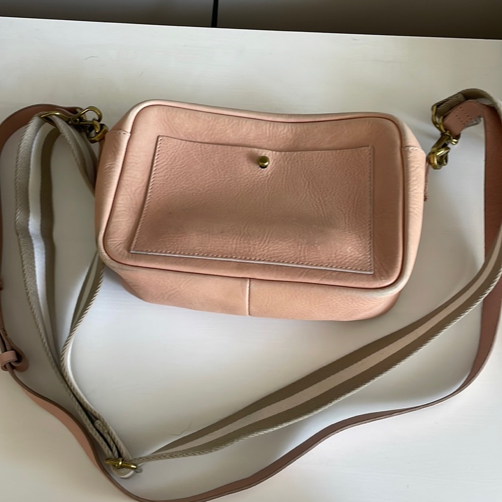 Madewell The Large Transport Camera Bag. Pink leather, includes two straps